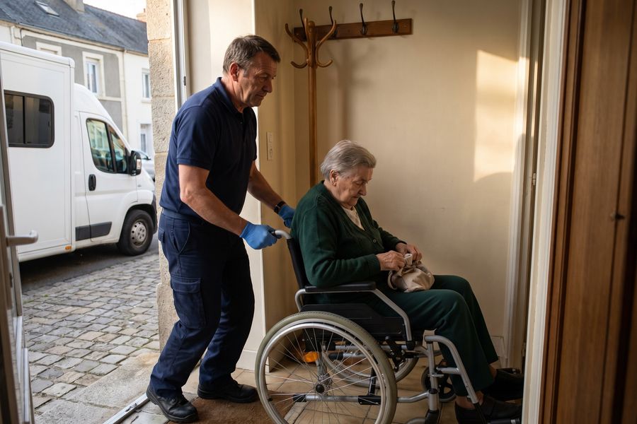 Retour à domicile après hospitalisation — Ambulancier