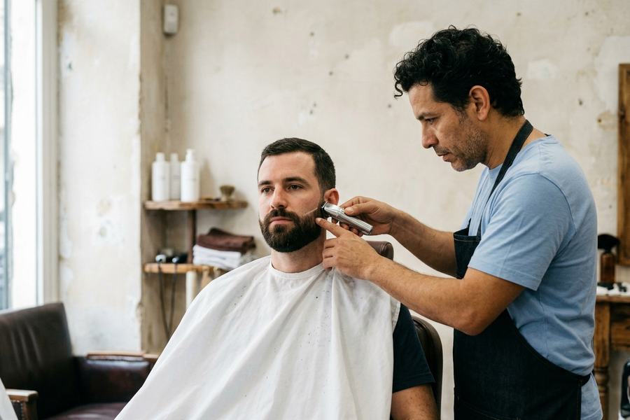 Traçage de la barbe — Barbier