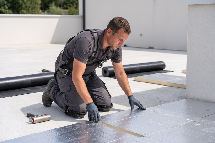 Pose d'isolation thermique en toiture — Étancheur