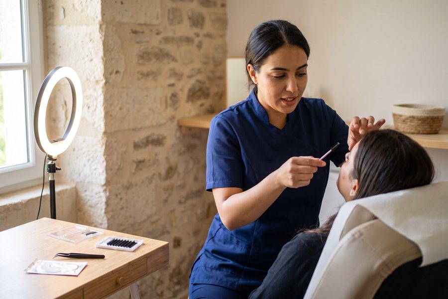 Conseil entretien cils — Technicienne en extension de cils