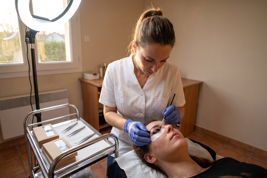 Teinture de cils — Technicienne en extension de cils