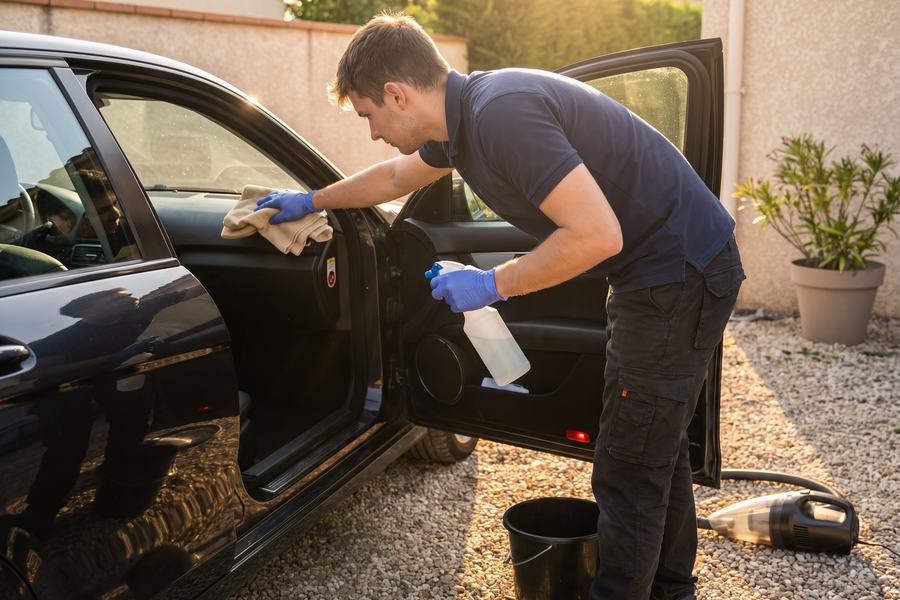 Traitement des surfaces intérieures — Lavage auto à domicile