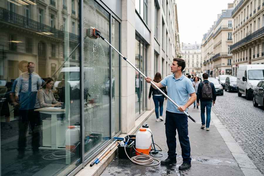 Nettoyage de vitres professionnelles — Laveur de vitres