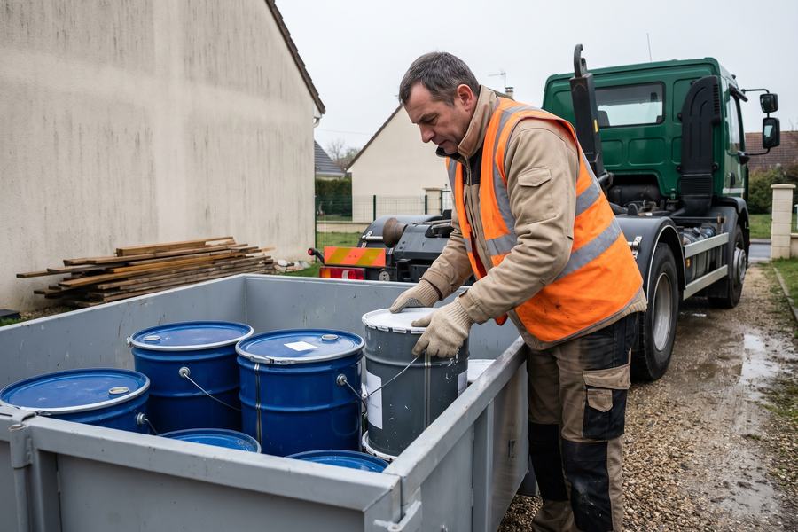 Location de benne pour peintures et solvants — Location de benne