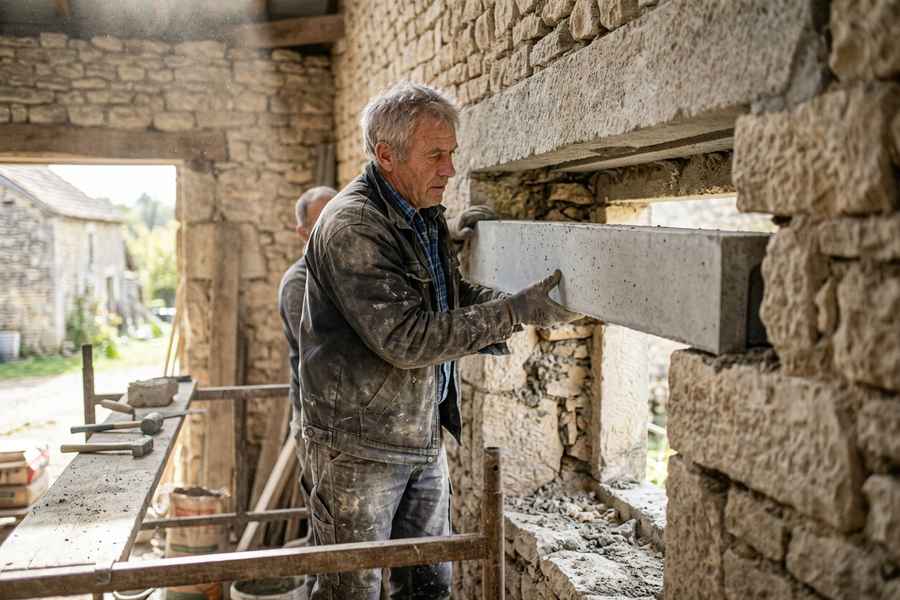 Ouverture dans mur — Maçon