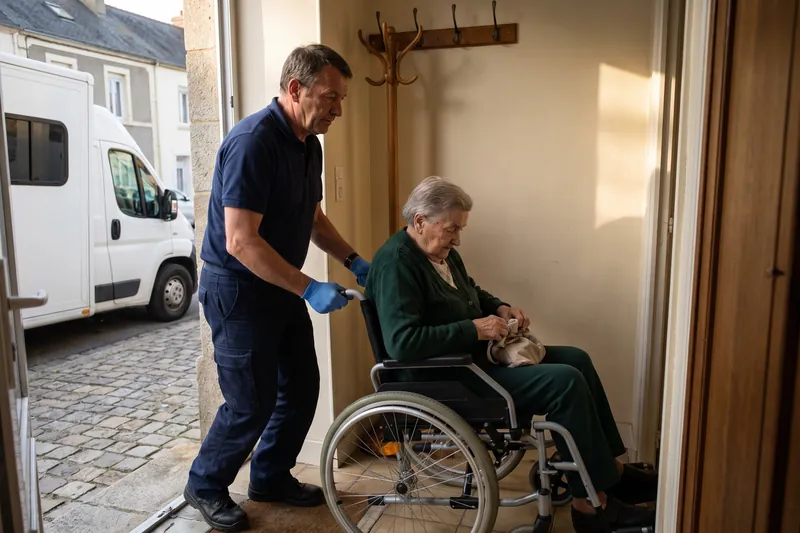 Retour à domicile après hospitalisation — Ambulancier