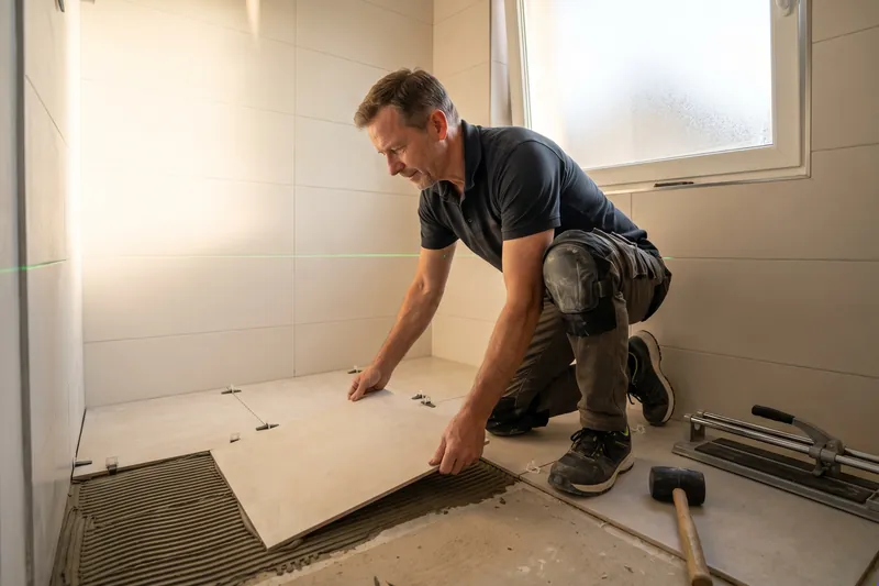 Création de douche à l'italienne — Carreleur