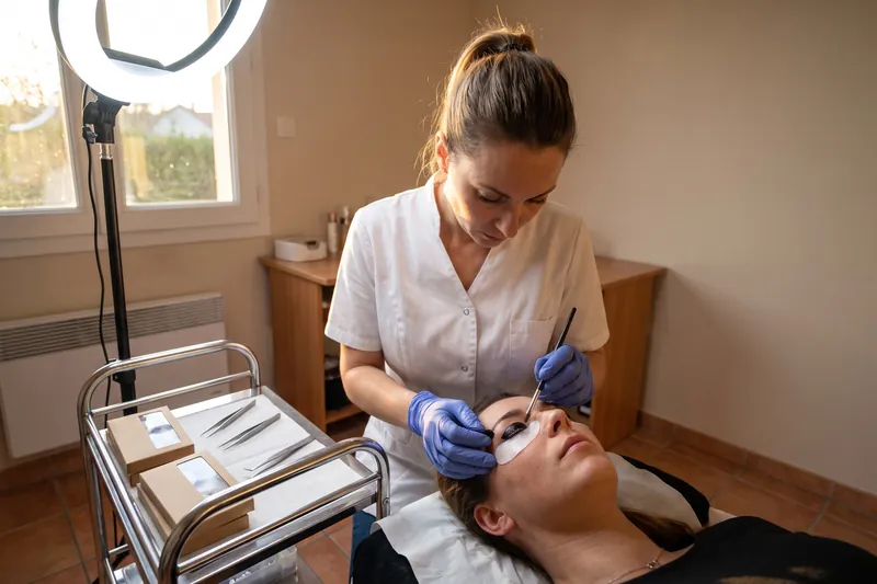 Teinture de cils — Technicienne en extension de cils