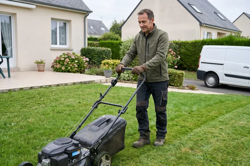 Tonte de gazon — Jardinier