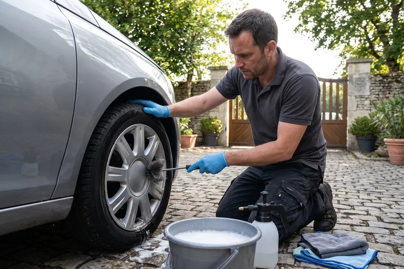 Nettoyage des jantes et pneus — Lavage auto à domicile