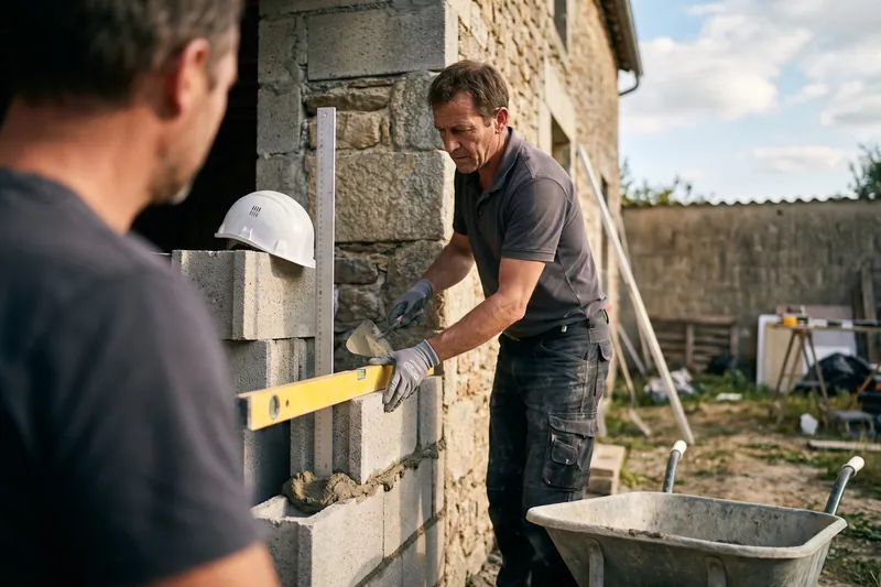 Montage de murs porteurs — Maçon