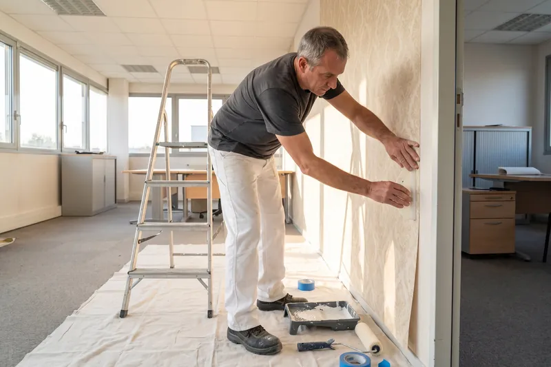 Pose de revêtements muraux — Peintre en bâtiment