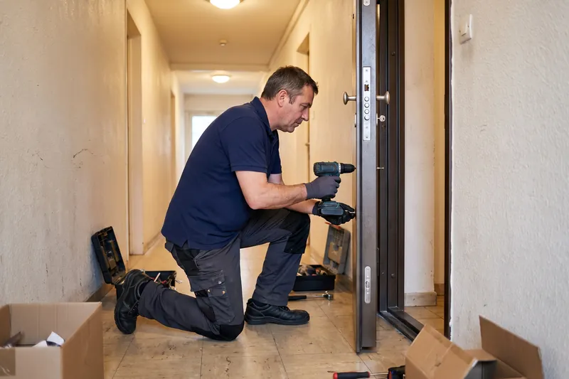 Pose de porte blindée — Serrurier